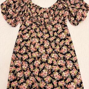 Forever 21 Kids Floral Dress - Black and Pink